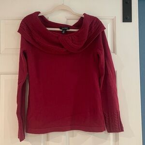 NWT White House Black Market burgundy/wine cowl neck sweater